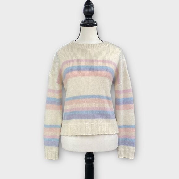 $188 Rails Sweater Womens X-Small Lani Sunset Striped Wool Alpaca Cream Colorful - Picture 1 of 14